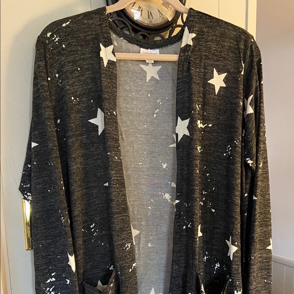 LuLaRoe Sweaters - NWT Stars Caroline Cardigan Grey/white XL